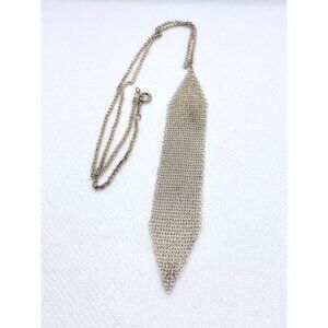 Tiffany & Co Sterling Silver 925 Elsa Peretti Mesh Drop Necklace
